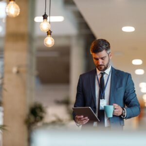 A Businessman with a digital tablet