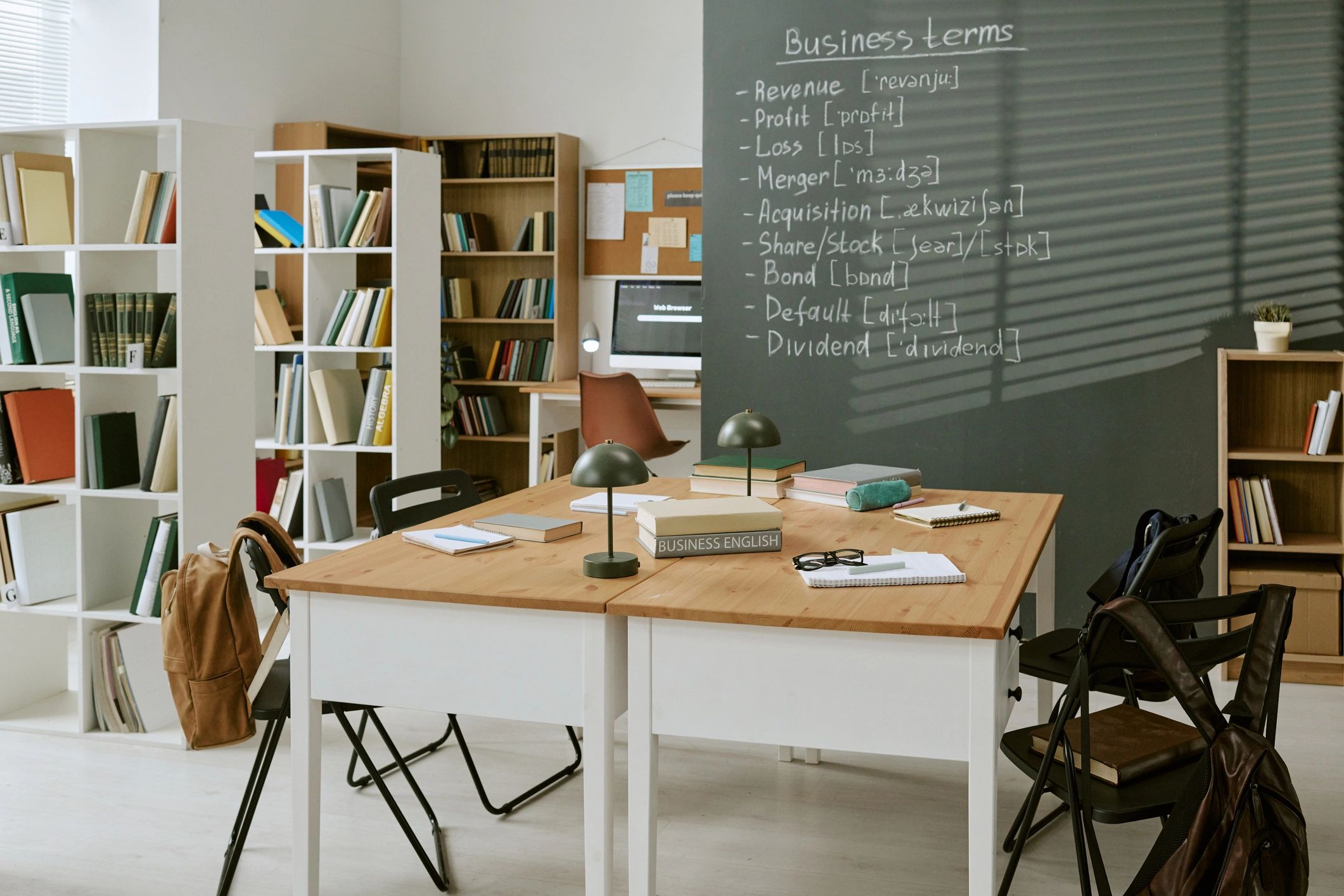 Professional classroom prepared for training